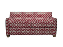 Load image into Gallery viewer, Essentials Heavy Duty Upholstery Geometric Trellis Fabric / Burgundy White