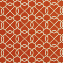 Load image into Gallery viewer, Essentials Outdoor Upholstery Drapery Geometric Trellis Fabric / Coral Beige
