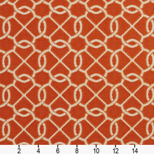 Load image into Gallery viewer, Essentials Outdoor Upholstery Drapery Geometric Trellis Fabric / Coral Beige