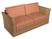 Load image into Gallery viewer, Essentials Outdoor Upholstery Drapery Geometric Trellis Fabric / Coral Beige