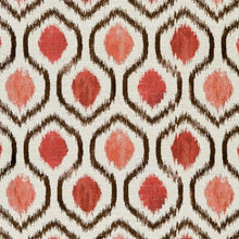 Load image into Gallery viewer, Essentials Upholstery Drapery Geometric Trellis Fabric / Coral Brown White