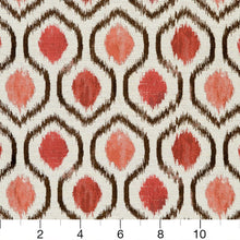Load image into Gallery viewer, Essentials Upholstery Drapery Geometric Trellis Fabric / Coral Brown White