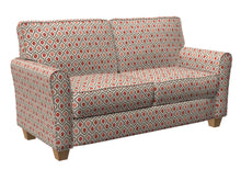 Load image into Gallery viewer, Essentials Upholstery Drapery Geometric Trellis Fabric / Coral Brown White