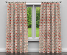 Load image into Gallery viewer, Essentials Upholstery Drapery Geometric Trellis Fabric / Coral Brown White