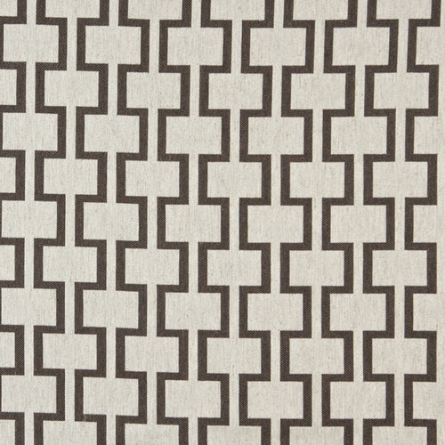 Essentials Heavy Duty Upholstery Geometric Trellis Fabric / Dark Brown White