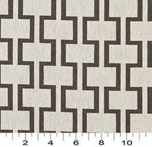 Load image into Gallery viewer, Essentials Heavy Duty Upholstery Geometric Trellis Fabric / Dark Brown White