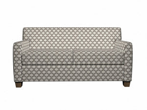 Essentials Heavy Duty Upholstery Geometric Trellis Fabric / Dark Brown White