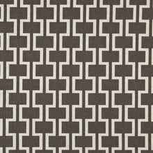 Load image into Gallery viewer, Essentials Heavy Duty Upholstery Geometric Trellis Fabric / Dark Brown White