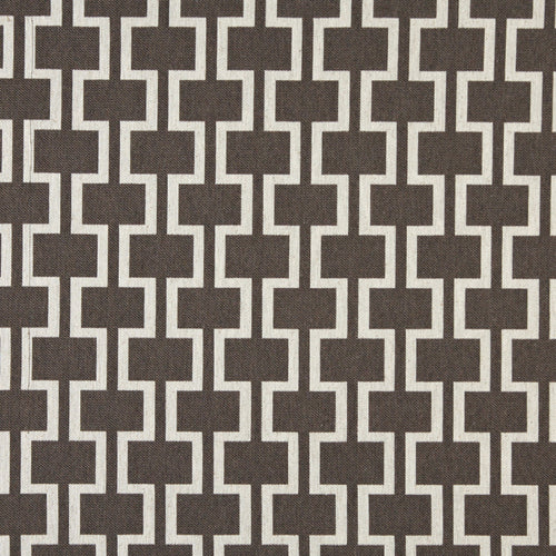 Essentials Heavy Duty Upholstery Geometric Trellis Fabric / Dark Brown White