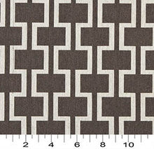Load image into Gallery viewer, Essentials Heavy Duty Upholstery Geometric Trellis Fabric / Dark Brown White