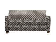 Load image into Gallery viewer, Essentials Heavy Duty Upholstery Geometric Trellis Fabric / Dark Brown White