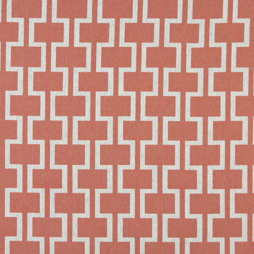 Essentials Heavy Duty Upholstery Geometric Trellis Fabric / Coral White