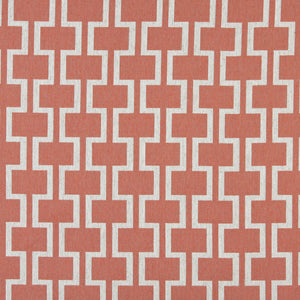 Essentials Heavy Duty Upholstery Geometric Trellis Fabric / Coral White