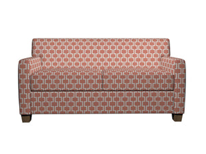 Essentials Heavy Duty Upholstery Geometric Trellis Fabric / Coral White