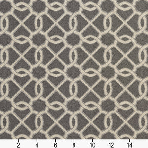 Essentials Outdoor Upholstery Drapery Geometric Trellis Fabric / Gray Beige