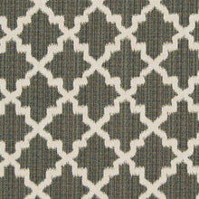 Load image into Gallery viewer, Essentials Heavy Duty Geometric Trellis Upholstery Drapery Fabric / Gray White