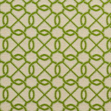 Load image into Gallery viewer, Essentials Outdoor Upholstery Drapery Geometric Trellis Fabric / Lime Beige