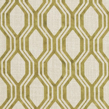 Load image into Gallery viewer, Essentials Heavy Duty Geometric Trellis Upholstery Drapery Fabric / Olive White