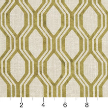 Load image into Gallery viewer, Essentials Heavy Duty Geometric Trellis Upholstery Drapery Fabric / Olive White