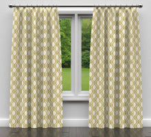 Load image into Gallery viewer, Essentials Heavy Duty Geometric Trellis Upholstery Drapery Fabric / Olive White
