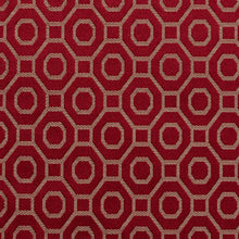 Load image into Gallery viewer, Essentials Heavy Duty Upholstery Drapery Geometric Trellis Fabric Red / Merlot