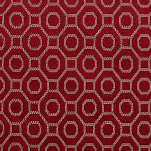 Essentials Heavy Duty Upholstery Drapery Geometric Trellis Fabric Red / Merlot
