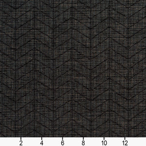 Essentials Heavy Duty Upholstery Drapery Geometric Zig Zag Chevron Fabric / Black