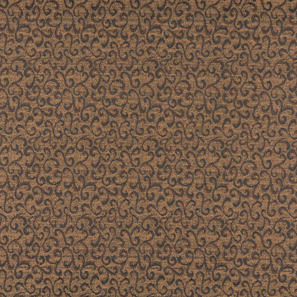 Essentials Heavy Duty Mid Century Modern Scotchgard Upholstery Fabric Gold Brown Paisley / Sable