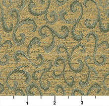 Load image into Gallery viewer, Essentials Heavy Duty Mid Century Modern Scotchgard Upholstery Fabric Gold Green Paisley / Spring