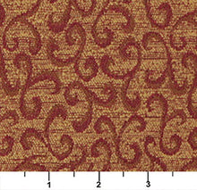 Load image into Gallery viewer, Essentials Heavy Duty Mid Century Modern Scotchgard Upholstery Fabric Gold Red Paisley / Sienna