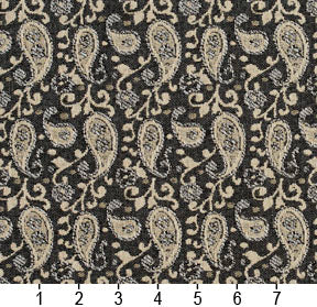 Essentials Gray Beige White Upholstery Fabric / Sterling Paisley