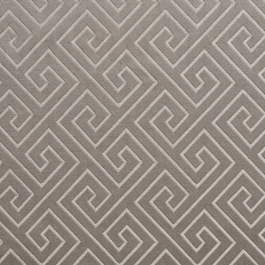 Essentials Heavy Duty Upholstery Drapery Greek Key Fabric Gray / Platinum