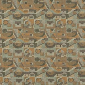 Essentials Mid Century Modern Geometric Gray Silver Brown Upholstery Fabric / Willow