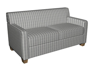 Essentials Gray White Black Upholstery Fabric / Sterling Stripe