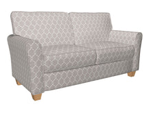 Load image into Gallery viewer, Essentials Linen Upholstery Drapery Fabric Gray White Embroidered Trellis Geometric