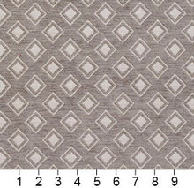 Load image into Gallery viewer, Essentials Chenille Gray White Geometric Diamond Upholstery Fabric
