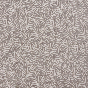 Essentials Chenille Gray White Leaf Branches Upholstery Fabric