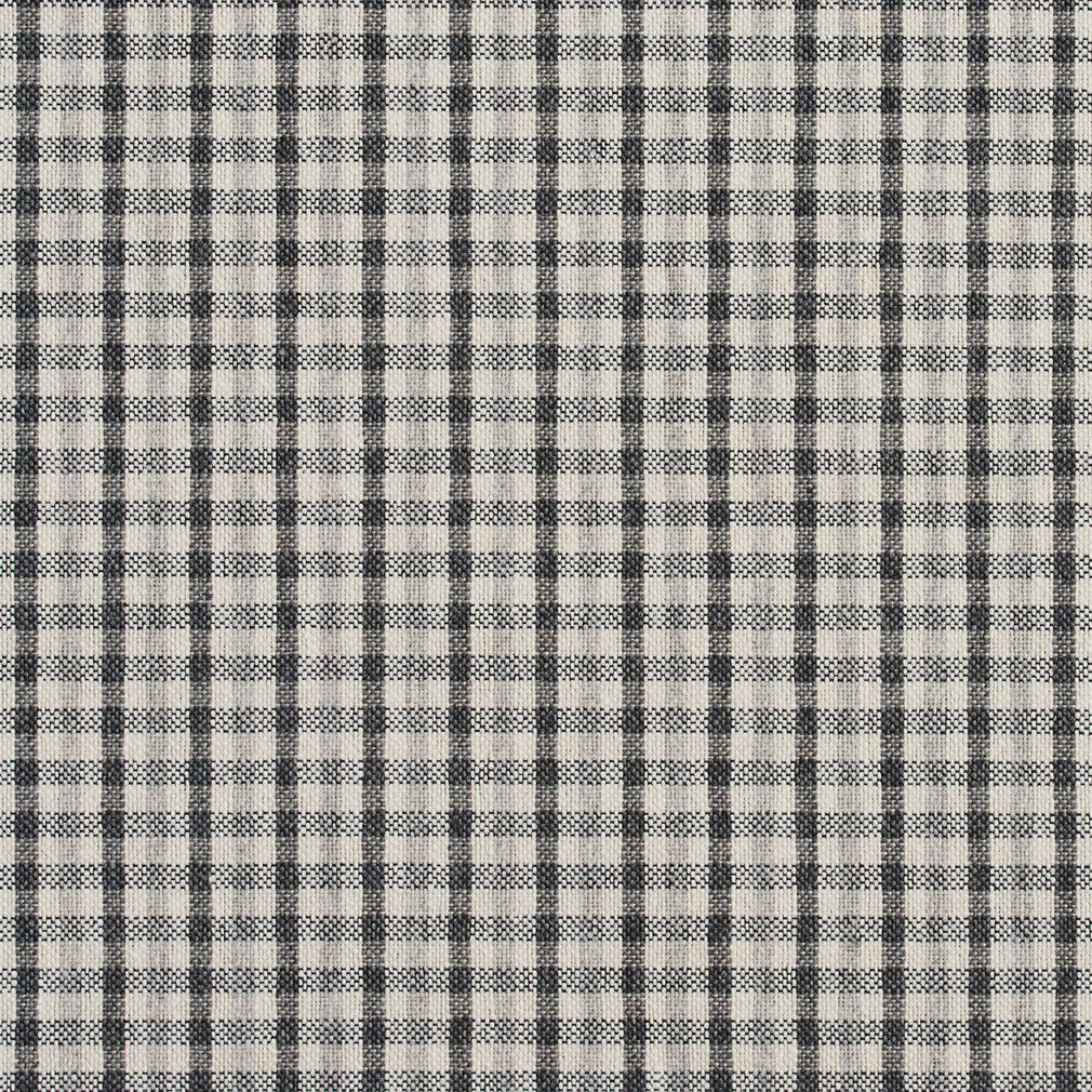 Essentials Gray White Plaid Upholstery Fabric / Sterling Check