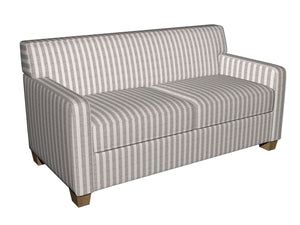 Essentials Chenille Gray White Stripe Upholstery Fabric