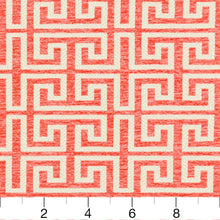 Load image into Gallery viewer, Essentials Upholstery Drapery Greek Key Fabric / Coral
