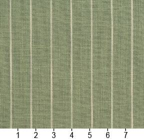 Essentials Green Beige Stripe Upholstery Drapery Fabric / Juniper Pinstripe