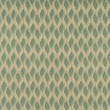 Load image into Gallery viewer, Essentials Mid Century Modern Geometric Upholstery Drapery Fabric Green Beige Trellis / Celadon