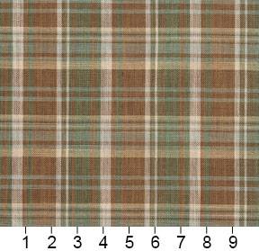 Essentials Green Brown Beige Checkered Upholstery Drapery Fabric / Juniper Plaid
