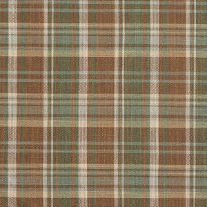 Essentials Green Brown Beige Checkered Upholstery Drapery Fabric / Juniper Plaid