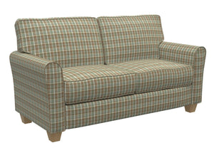 Essentials Green Brown Beige Checkered Upholstery Drapery Fabric / Juniper Plaid