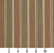 Load image into Gallery viewer, Essentials Green Brown Beige Upholstery Drapery Fabric / Juniper Stripe