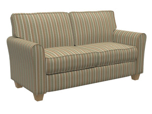 Essentials Green Brown Beige Upholstery Drapery Fabric / Juniper Stripe