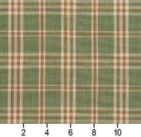 Essentials Green Brown Cream Checkered Plaid Upholstery Drapery Fabric / Juniper Tartan