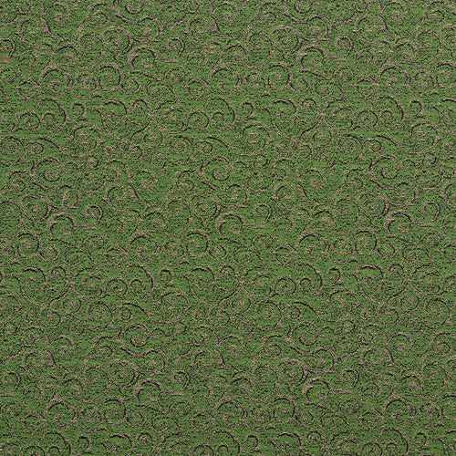 Essentials Heavy Duty Mid Century Modern Scotchgard Upholstery Fabric Green Gold Paisley / Fern
