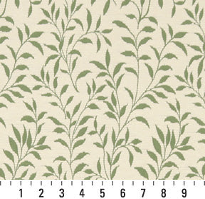 Essentials Floral Drapery Upholstery Fabric Green Ivory / Spring Leaf